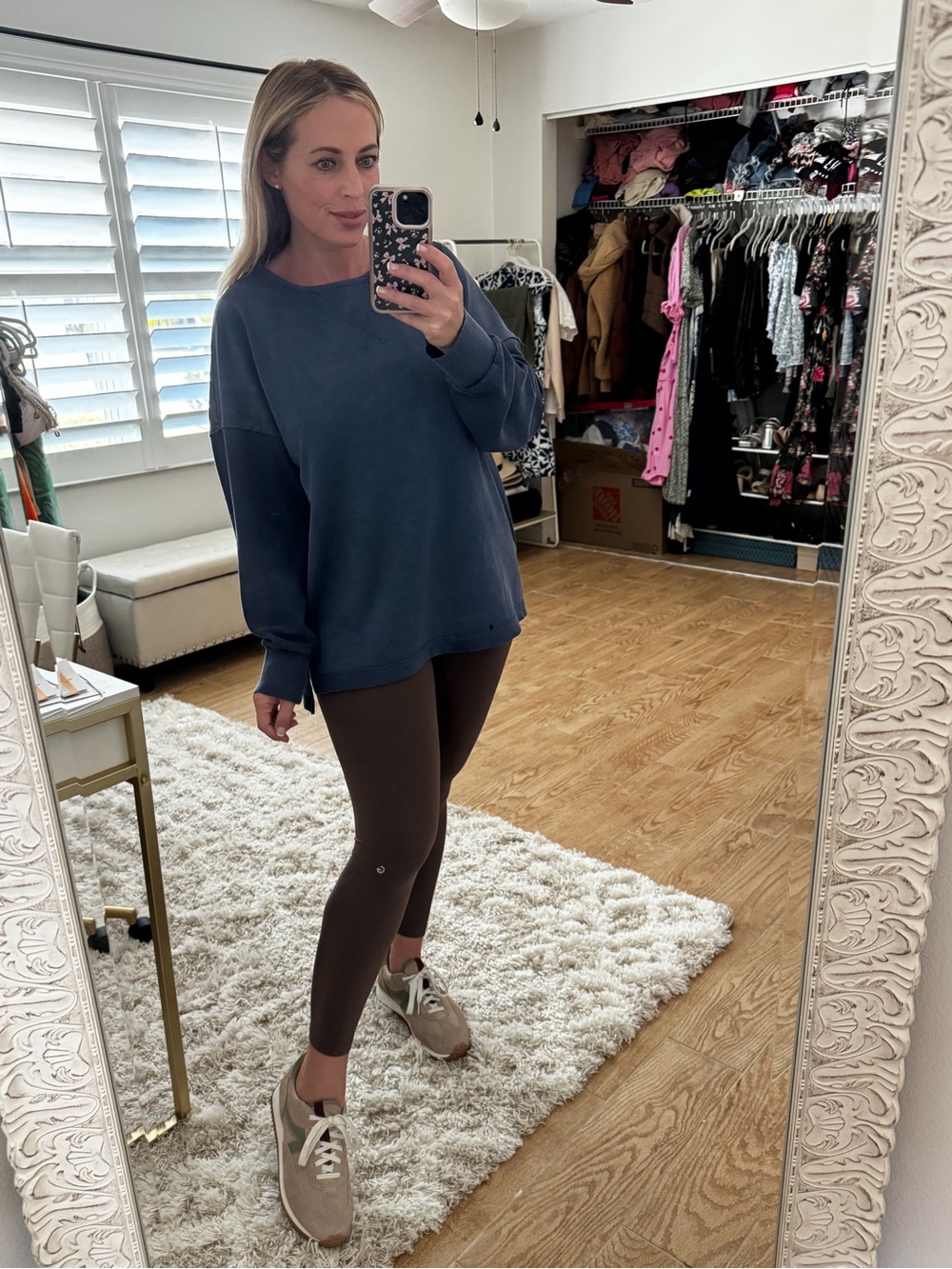 Washed Blue Oversized Crewneck Sweatshirt